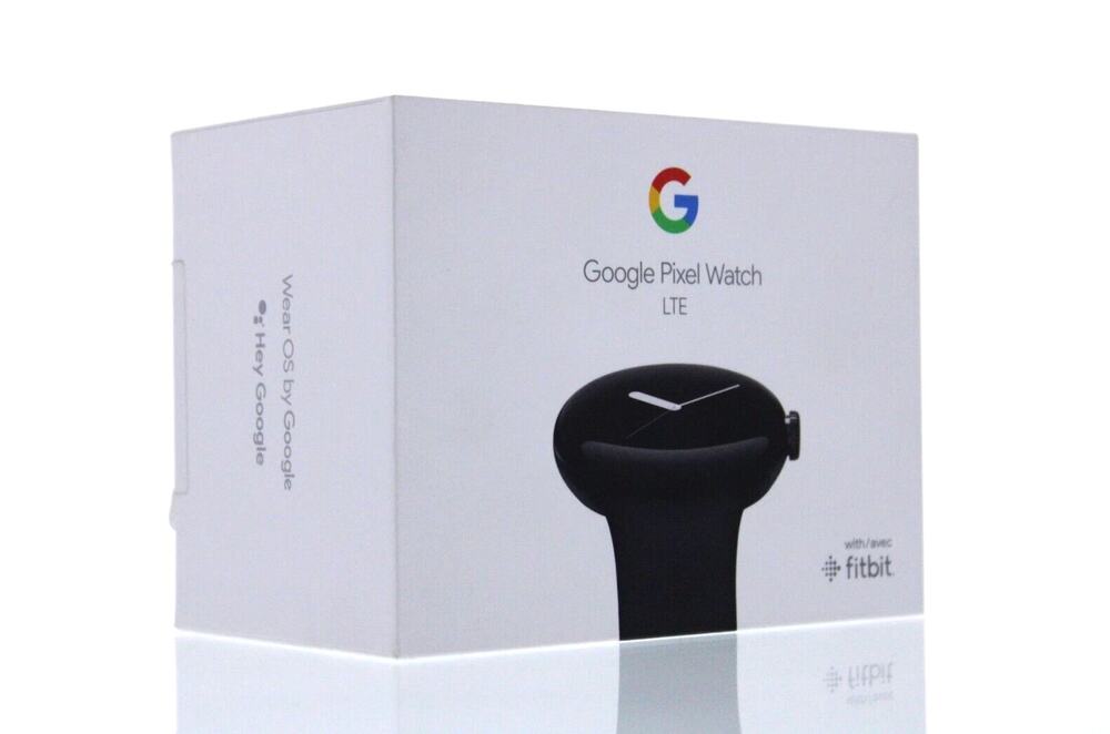 NIB Google Pixel Watch GQF4C Matte Black Stainless Steel Obsidian Active Band